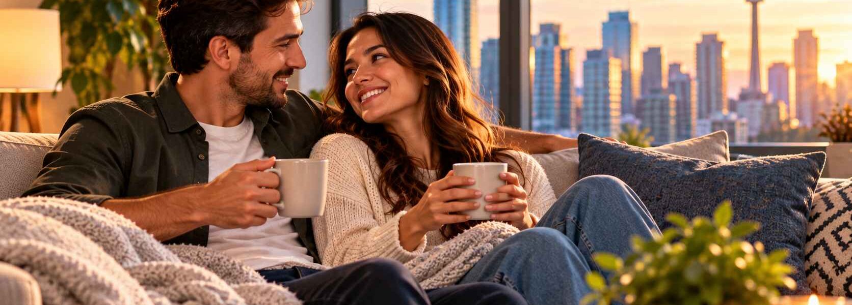 Cozy Sunset Evening Together