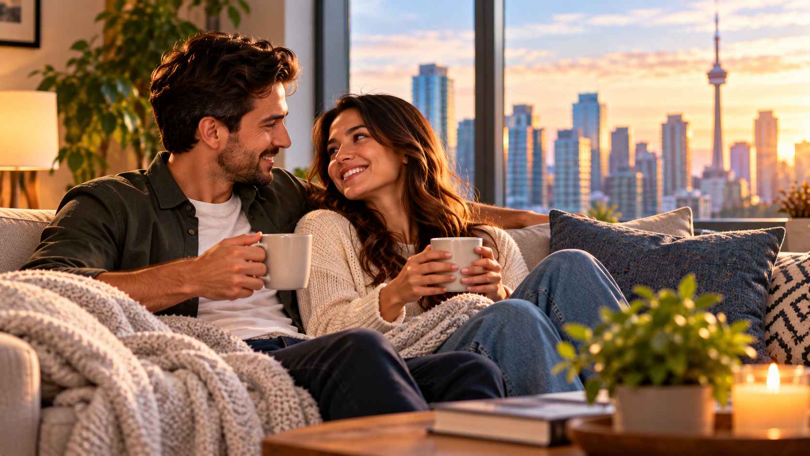 Cozy Sunset Evening Together
